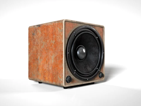 Ancien haut-parleur audio PBR Modèle 3D