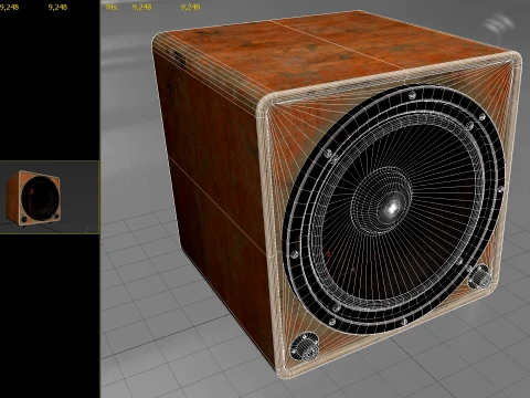 Old Audio Speaker PBR 3D Model