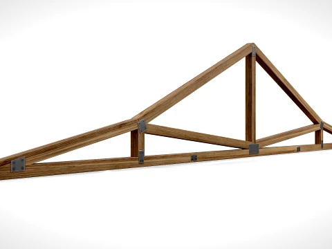 Armazón de madera de doble paso PBR Modelo 3D