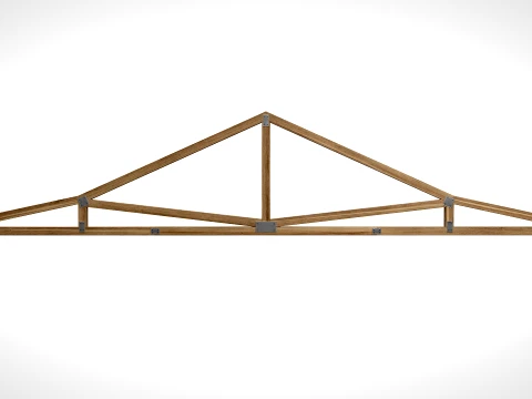 Wooden Truss Duo-Pitch PBR 3D Model