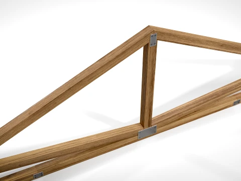 Wooden Truss Duo-Pitch PBR 3D Model