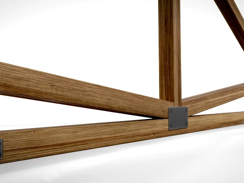 Wooden Truss Duo-Pitch PBR 3D Model