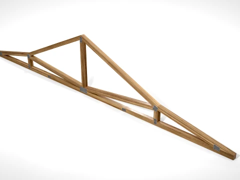 Wooden Truss Duo-Pitch PBR 3D Model