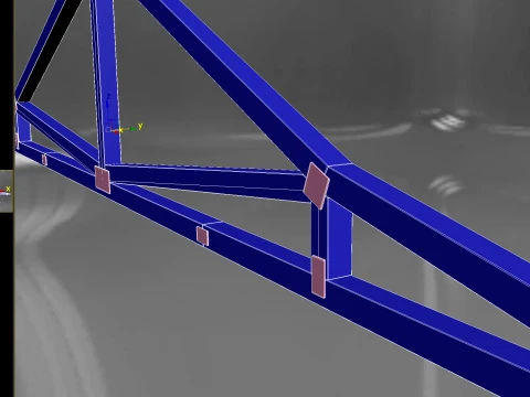 Wooden Truss Duo-Pitch PBR 3D Model