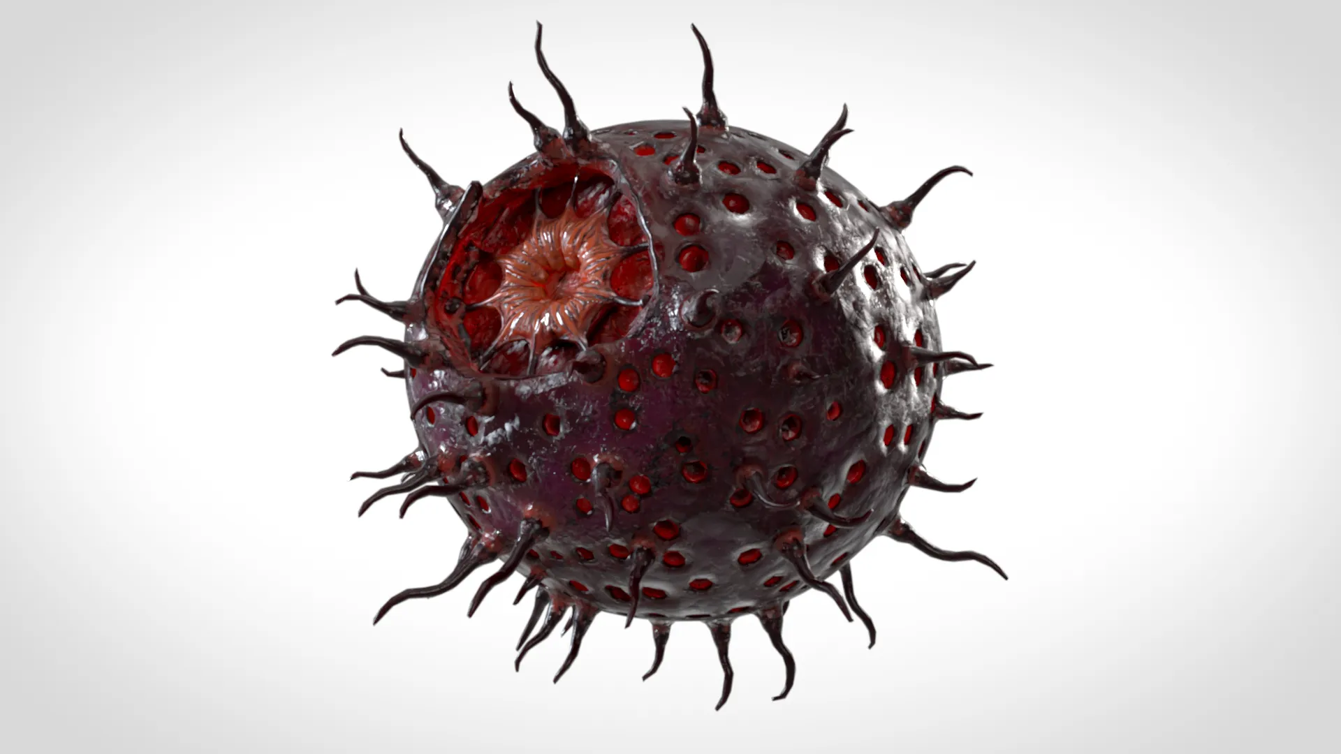 Zombie Virus Cell 01 PBR 3D Model .c4d .max .obj .3ds .fbx .stl .blend 