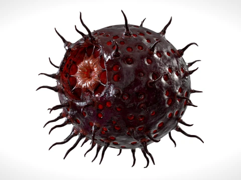 Zombie Virus Cell 01 PBR 3D Model