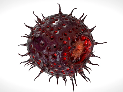 Zombie Virus Cell 01 PBR 3D Model
