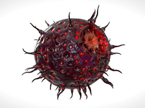 Zombie Virus Cell 01 PBR 3D Model