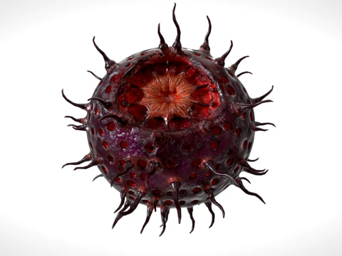 Zombie Virus Cell 01 PBR 3D Model