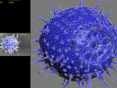 Zombie Virus Cell 01 PBR 3D Model