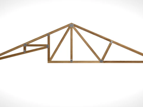 Wooden Truss Studio Vault PBR 3D Model