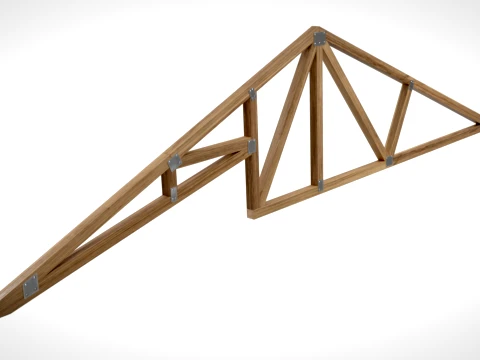 Wooden Truss Studio Vault PBR 3D Model