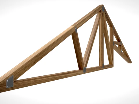 Wooden Truss Studio Vault PBR 3D Model