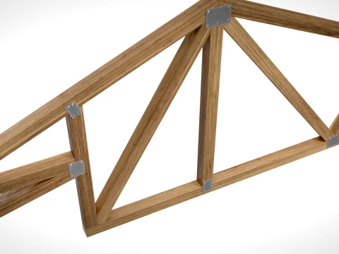 Wooden Truss Studio Vault PBR 3D Model