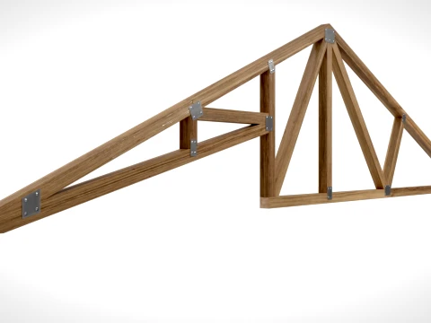 Wooden Truss Studio Vault PBR 3D Model