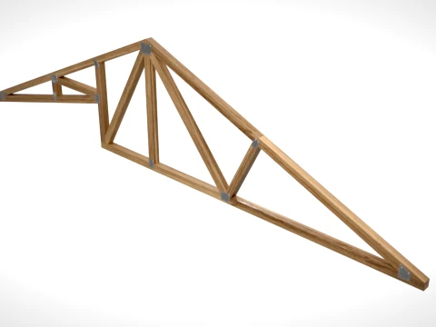 Wooden Truss Studio Vault PBR 3D Model