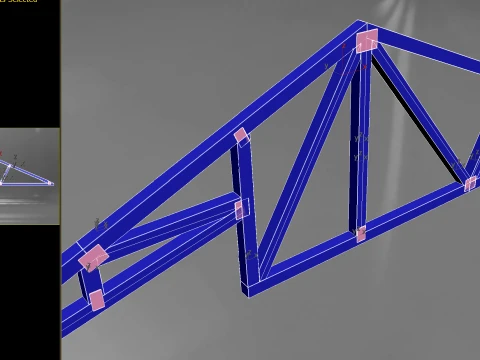 Wooden Truss Studio Vault PBR 3D Model