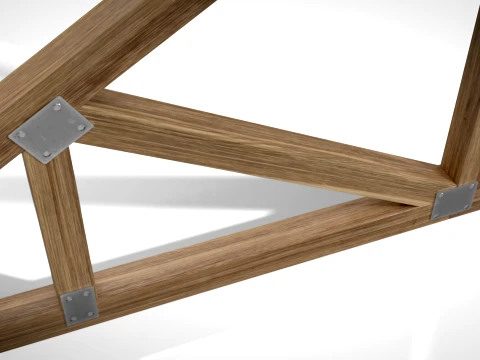 Wooden Truss Attic PBR 3D Model