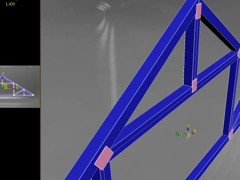 Wooden Truss Attic PBR 3D Model