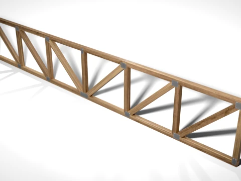Truss de madera plano PBR Modelo 3D
