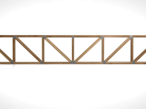 Wooden Truss Flat PBR 3D Model
