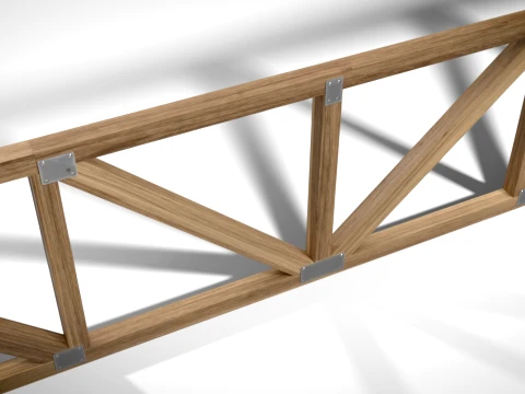 Wooden Truss Flat PBR 3D Model