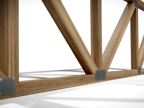 Wooden Truss Flat PBR 3D Model