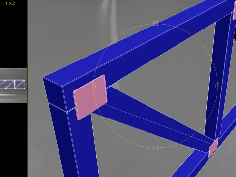Wooden Truss Flat PBR 3D Model