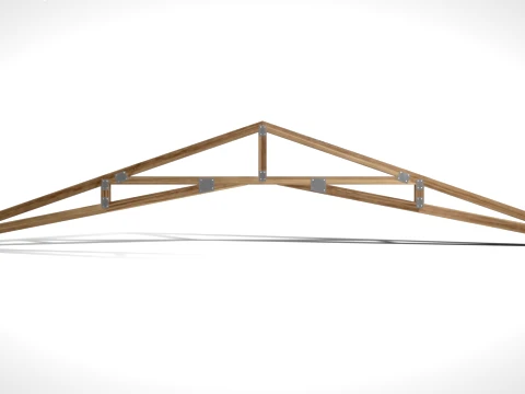 Houten vakwerkschaar PBR 3D Model