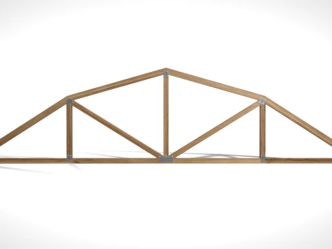 Wooden Truss Gambrel PBR 3D Model