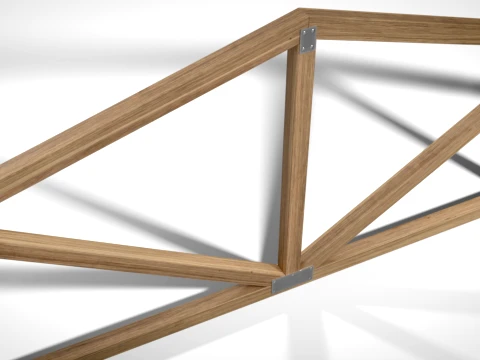 Wooden Truss Gambrel PBR 3D Model