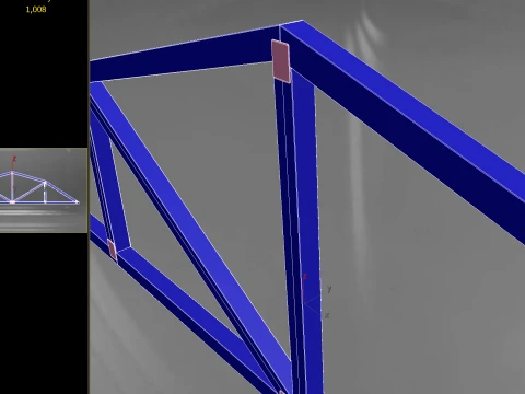 Wooden Truss Gambrel PBR 3D Model