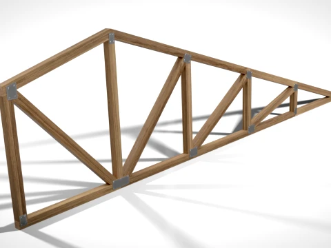 Wooden Truss Shed PBR 3D Model
