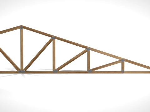 Wooden Truss Shed PBR 3D Model
