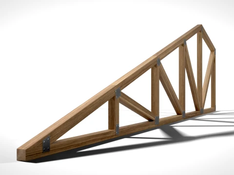 Wooden Truss Shed PBR 3D Model