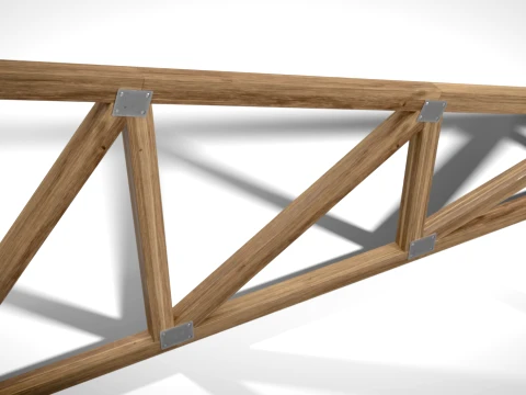 Wooden Truss Shed PBR 3D Model