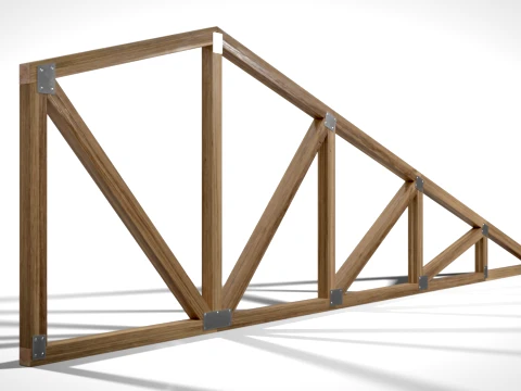 Wooden Truss Shed PBR 3D Model