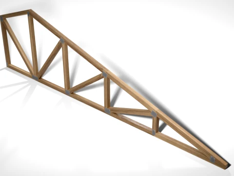 Wooden Truss Shed PBR 3D Model