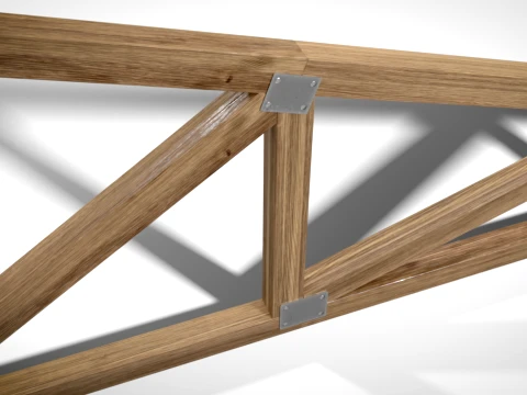 Wooden Truss Shed PBR 3D Model