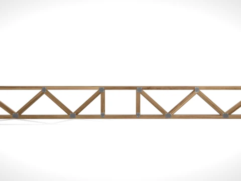 Wooden Truss System42 PBR 3D Model