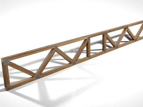Wooden Truss System42 PBR 3D Model