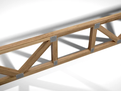 Wooden Truss System42 PBR 3D Model