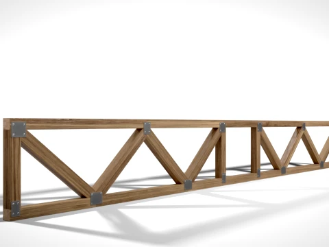 Wooden Truss System42 PBR 3D Model