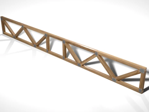 Wooden Truss System42 PBR 3D Model