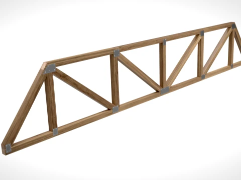 Mansard &agrave; ferme en bois PBR Modèle 3D