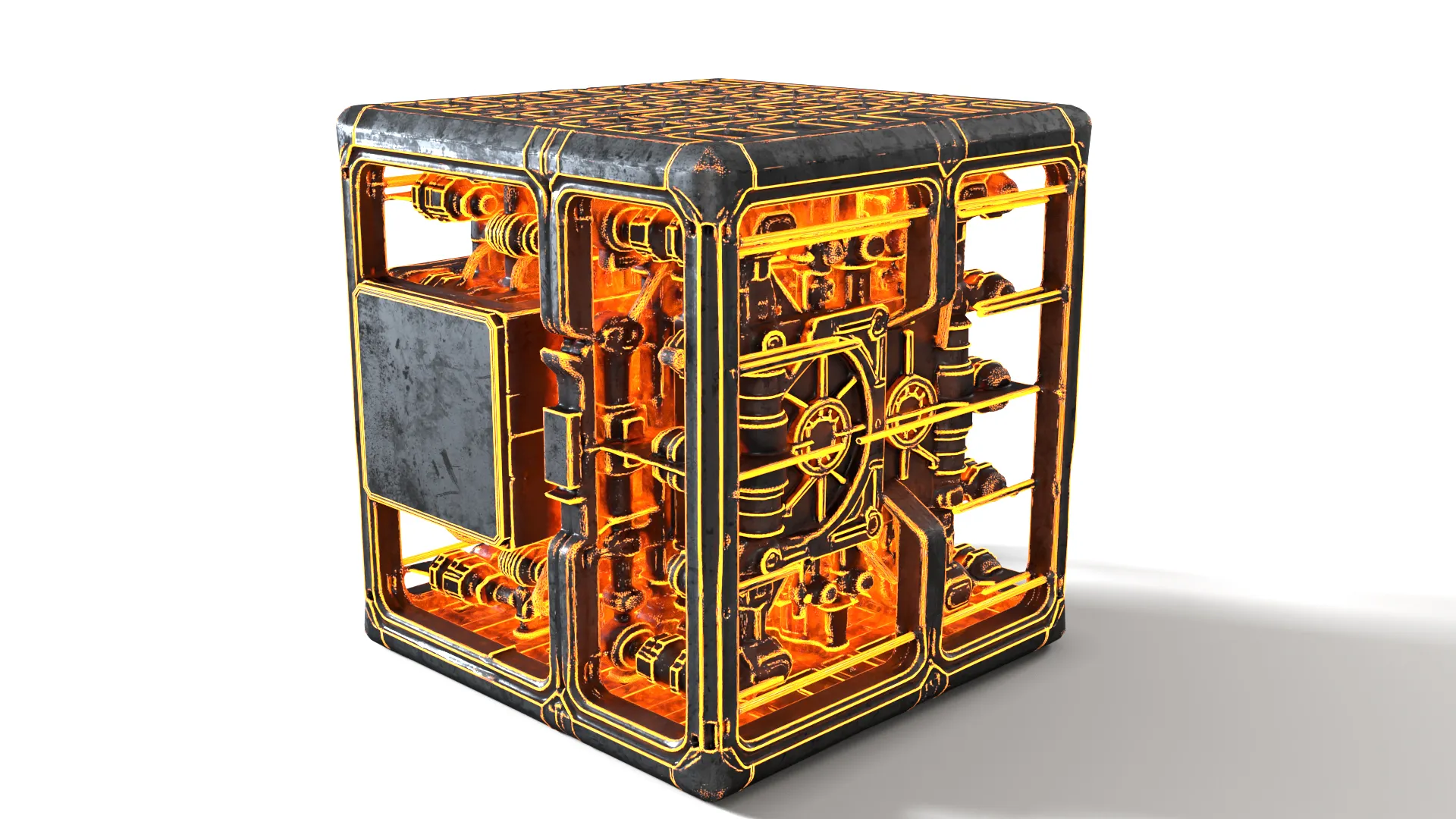 Energy Cube 01 PBR 3D Model .c4d .max .obj .3ds .fbx .stl .blend 