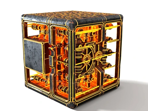Энергетический куб 01 PBR 3D Модель