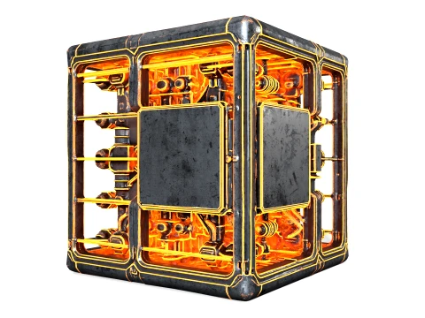 Energy Cube 01 PBR 3D Model