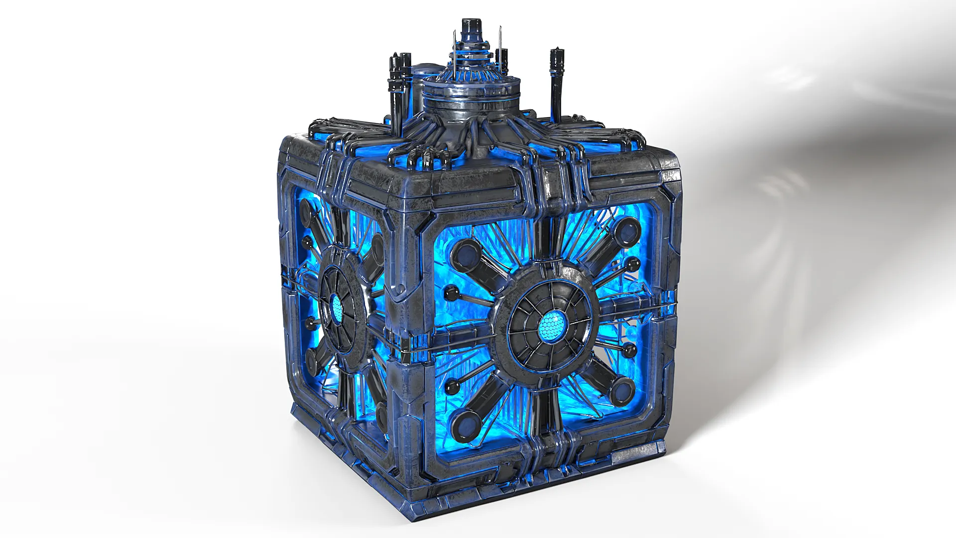 Energy Cube 02 PBR 3D Model .c4d .max .obj .3ds .fbx .stl .blend 