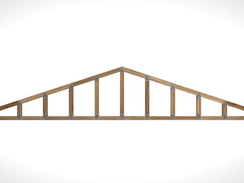 Wooden Truss Gable End PBR 3D Model